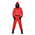 Squid Game Manager Driehoek Triangle Rood Met Stoffen Masker Kostuum