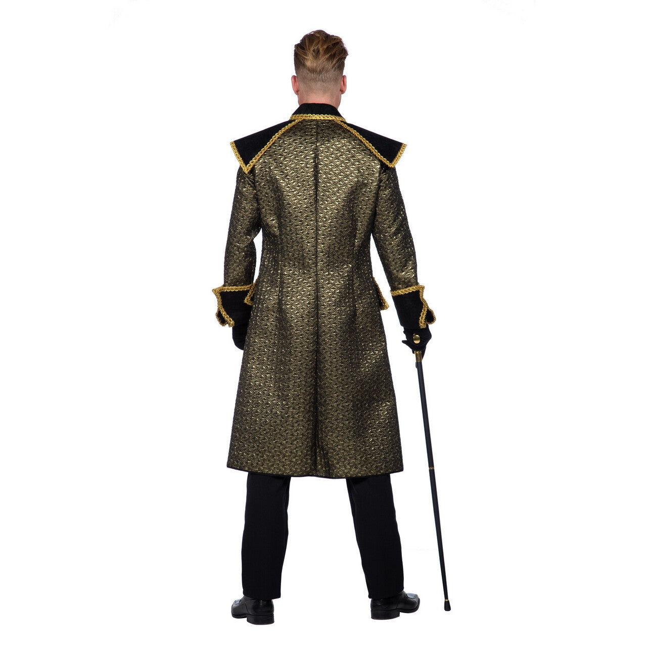 Op deze afbeelding zie je een Kostuums, van het merk Wilbers. Statige Gouden Steampunk Jas Man