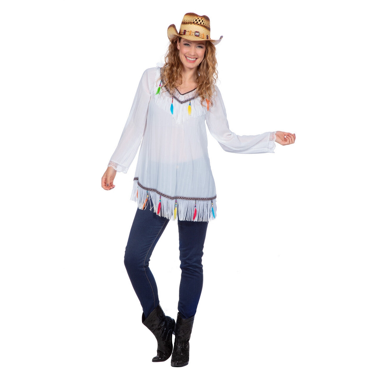 Op deze afbeelding zie je een Kostuums, van het merk Wilbers. Festival Boho Indy Vrouw