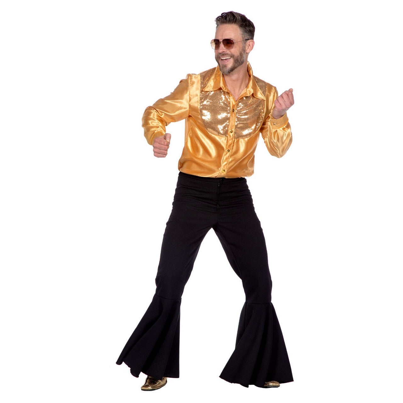 Op deze afbeelding zie je een Kostuums, van het merk Wilbers. Dans Sensatie Johny Gold Man