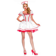 Op deze afbeelding zie je een Kostuums, van het merk Wonderland. Wonderland Naughty Nurse Vrouw Kostuum